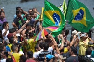 Demonstrators outside Brazil's Congress in the capital, Brasilia (José Cruz/ABr)